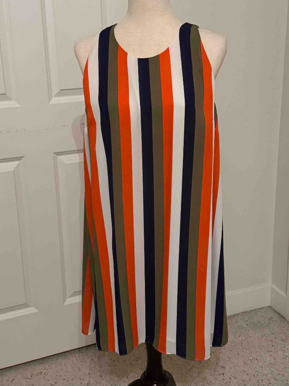 Forest Lily Vertical Striped Sleeveless Dress 12 - Picture 2 of 6
